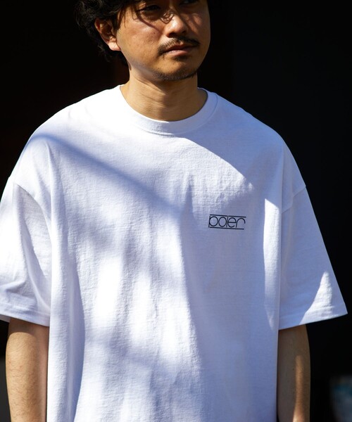 POLeR(ポーラー)の「限定展開 POLeR×FREAK'S STORE/ポーラー 別注 ビッグシルエット バックプリント クルーネックTシャツ(Tシャツ/カットソー・メンズ・ネイビー/アッシュグレー/スミクロ/グレイッシュベージュ/ホワイト・SMALL/LARGE/MEDIUM)」の13枚目の写真