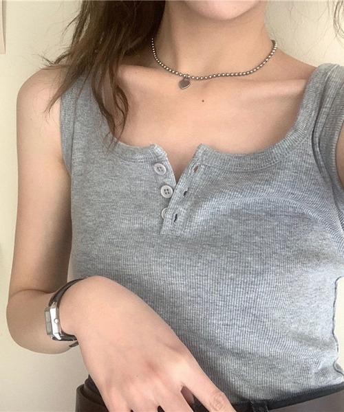 LGB ロング ヘンリーネック タンクトップ LGB ロング ヘンリーネック タンクトップ リブヘンリーネック