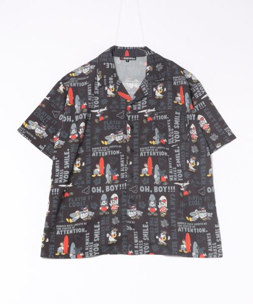 Disney(ディズニー)の「親子お揃い ディズニー 総柄リゾートシャツ 9495A(ボトムス別売)(シャツ/ブラウス・レディース・ライトグリーン系1/ブラック・S/M/L/XL)」の1枚目の写真