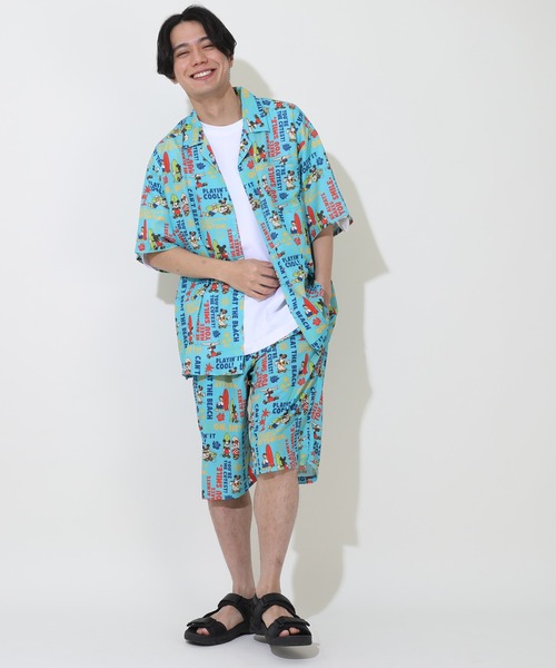 Disney(ディズニー)の「親子お揃い ディズニー 総柄リゾートシャツ 9495A(ボトムス別売)(シャツ/ブラウス・レディース・ライトグリーン系1/ブラック・S/M/L/XL)」の13枚目の写真