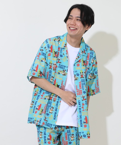 Disney(ディズニー)の「親子お揃い ディズニー 総柄リゾートシャツ 9495A(ボトムス別売)(シャツ/ブラウス・レディース・ライトグリーン系1/ブラック・S/M/L/XL)」の10枚目の写真