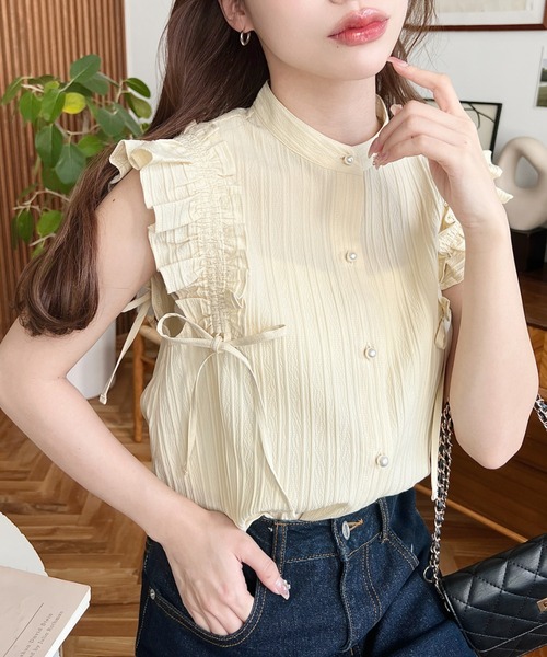 Drawer - ⚠️パセリ⚠️The SECRETCLOSETストライプブラウス Liberty Print Shirring Blouse | Pasand by ne Quittez pas