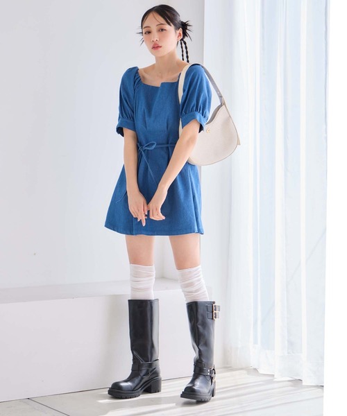 one after another NICE CLAUP（ワンアフターアナザーナイスクラップ）の「バイカーブーツ（ブーツ・レディース・ダークブラウン/ブラック・L/M/S）」の9枚目の写真