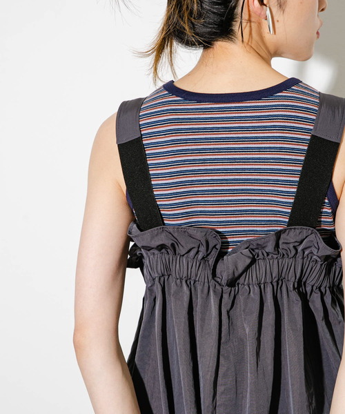 KBF(ケイビーエフ)の「クロップドタンクトップ(タンクトップ・レディース・ブラウン/オートミール/ホワイト系その他/ブルー系その他・ONE)」の4枚目の写真