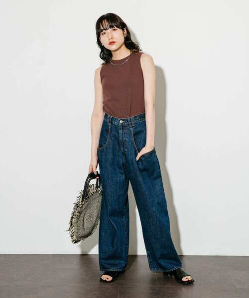 KBF(ケイビーエフ)の「クロップドタンクトップ(タンクトップ・レディース・ブラウン/オートミール/ホワイト系その他/ブルー系その他・ONE)」の20枚目の写真