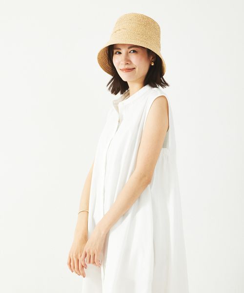 abahouse mavie(アバハウスマヴィ)の「ラフィアバケットハット(ハット・レディース・ブラック/ベージュ・フリー)」の5枚目の写真