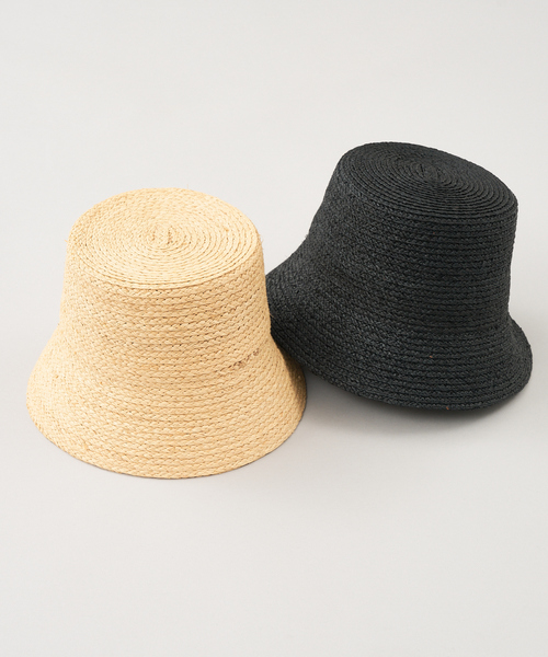 abahouse mavie(アバハウスマヴィ)の「ラフィアバケットハット(ハット・レディース・ブラック/ベージュ・フリー)」の12枚目の写真