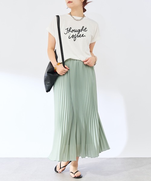 un dix cors（アンディコール）の「裾消しジョーゼットプリーツスカート（スカート・レディース・ネイビー/グリーン/ピンク・FREE）」の9枚目の写真