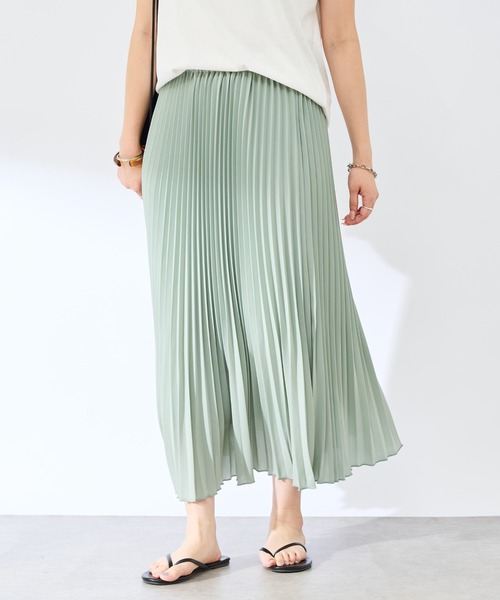un dix cors（アンディコール）の「裾消しジョーゼットプリーツスカート（スカート・レディース・ネイビー/グリーン/ピンク・FREE）」の7枚目の写真