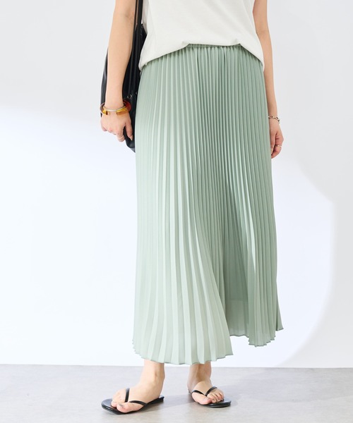 un dix cors（アンディコール）の「裾消しジョーゼットプリーツスカート（スカート・レディース・ネイビー/グリーン/ピンク・FREE）」の8枚目の写真