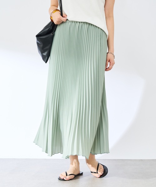 un dix cors（アンディコール）の「裾消しジョーゼットプリーツスカート（スカート・レディース・ネイビー/グリーン/ピンク・FREE）」の4枚目の写真