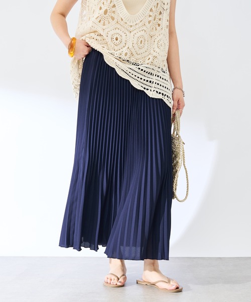 un dix cors（アンディコール）の「裾消しジョーゼットプリーツスカート（スカート・レディース・ネイビー/グリーン/ピンク・FREE）」の14枚目の写真