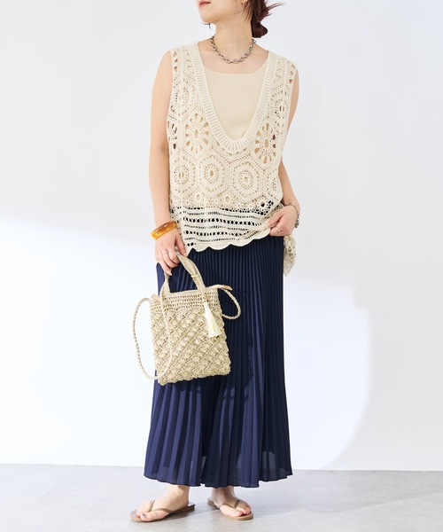 un dix cors（アンディコール）の「裾消しジョーゼットプリーツスカート（スカート・レディース・ネイビー/グリーン/ピンク・FREE）」の20枚目の写真