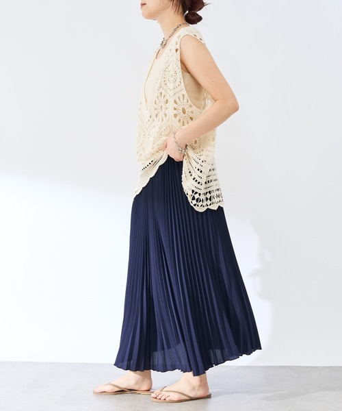 un dix cors（アンディコール）の「裾消しジョーゼットプリーツスカート（スカート・レディース・ネイビー/グリーン/ピンク・FREE）」の21枚目の写真