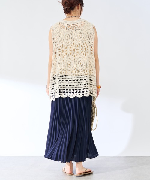 un dix cors（アンディコール）の「裾消しジョーゼットプリーツスカート（スカート・レディース・ネイビー/グリーン/ピンク・FREE）」の22枚目の写真