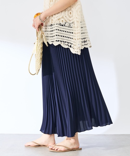 un dix cors（アンディコール）の「裾消しジョーゼットプリーツスカート（スカート・レディース・ネイビー/グリーン/ピンク・FREE）」の16枚目の写真