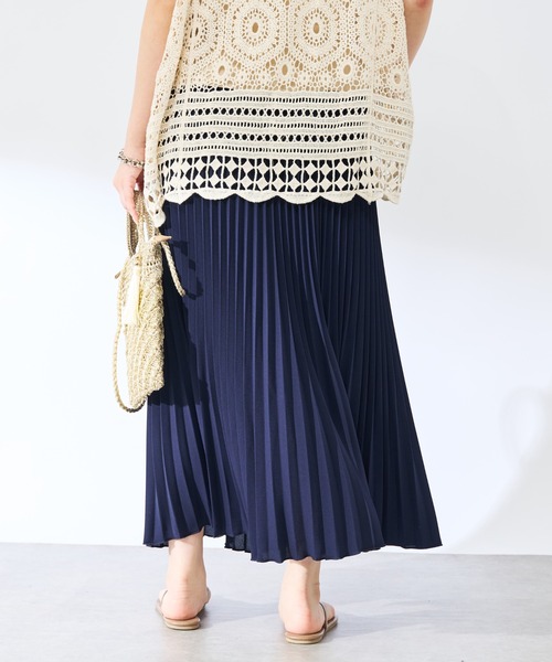 un dix cors（アンディコール）の「裾消しジョーゼットプリーツスカート（スカート・レディース・ネイビー/グリーン/ピンク・FREE）」の17枚目の写真