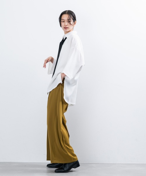 JUNRED（ジュンレッド）の「ボウタイオーバーサイズシャツ（シャツ/ブラウス・メンズ・サックスブルー/ライトグレー/ホワイト・L/M/S）」の16枚目の写真