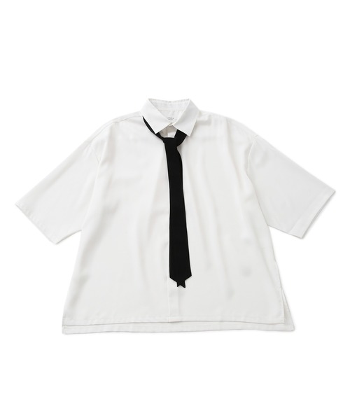 JUNRED（ジュンレッド）の「ボウタイオーバーサイズシャツ（シャツ/ブラウス・メンズ・サックスブルー/ライトグレー/ホワイト・L/M/S）」の11枚目の写真