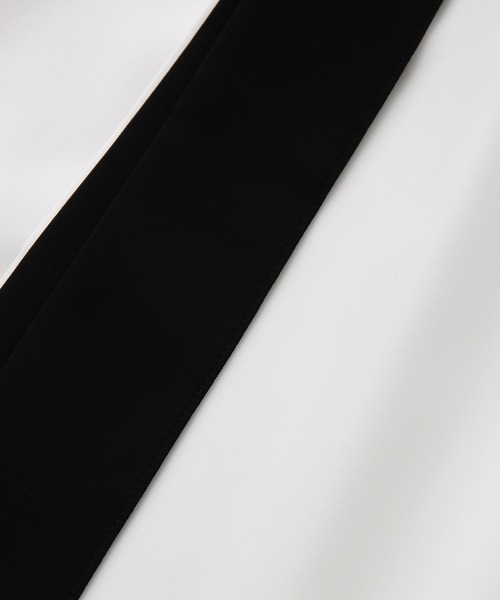 JUNRED（ジュンレッド）の「ボウタイオーバーサイズシャツ（シャツ/ブラウス・メンズ・サックスブルー/ライトグレー/ホワイト・L/M/S）」の6枚目の写真