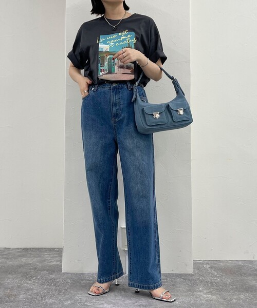 fredy emue（フレディエミュ）の「ストレートデニムパンツ（デニムパンツ・レディース・ブルー/サックスブルー/ブラック・36/38）」の14枚目の写真