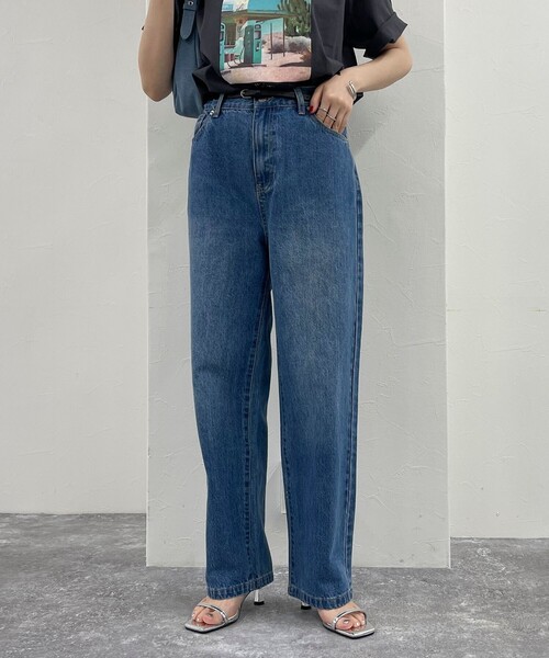 fredy emue（フレディエミュ）の「ストレートデニムパンツ（デニムパンツ・レディース・ブルー/サックスブルー/ブラック・36/38）」の7枚目の写真