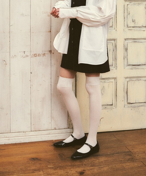 RUBY AND YOU（ルビーアンドユー）の「［select］リブハイソックス（ソックス/靴下・レディース・ダークグレー/ベージュ/ホワイト/ブラウン/グレー/ブラック・FREE）」の7枚目の写真