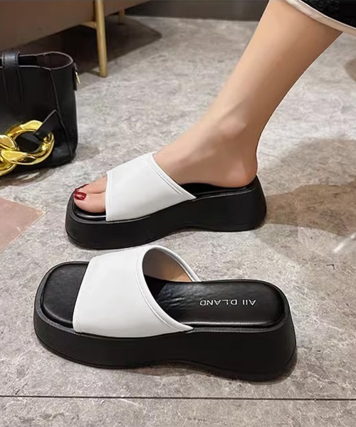 Miniministore(ミニミニストア)の「厚底サンダル ミュールサンダル 夏 美脚(サンダル・レディース・シルバー/ブラック/ホワイト・22.5cm/23.0cm/23.5cm/24.0cm/24.5cm/25.0cm)」の15枚目の写真