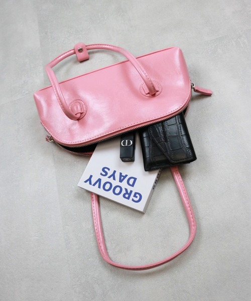 almo（アルモ）の「合成皮革楕円ハンドバッグ(se)（ハンドバッグ・レディース・桜/ブラック/ピンク/グリーン/ホワイト/サックスブルー・FREE）」の8枚目の写真