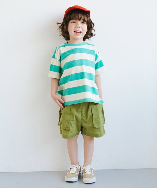 p.premier(ピードットプルミエ)の「イロチ買いしたいシンプル総柄Tシャツ(Tシャツ/カットソー・キッズ・ブラック/オレンジ/ブラウン/ブルー/アイボリー・120/110/100/90/80/140/130)」の6枚目の写真