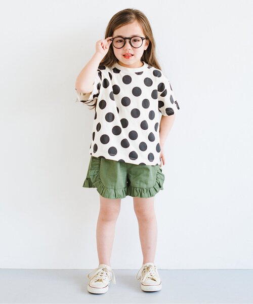 p.premier(ピードットプルミエ)の「イロチ買いしたいシンプル総柄Tシャツ(Tシャツ/カットソー・キッズ・ブラック/オレンジ/ブラウン/ブルー/アイボリー・120/110/100/90/80/140/130)」の8枚目の写真