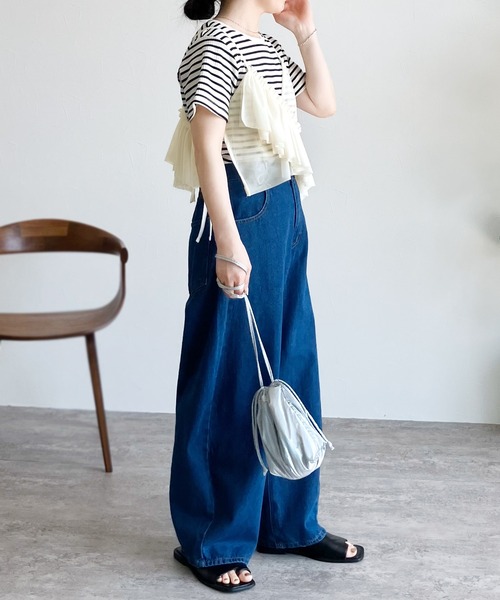 reca（レカ）の「チュールアシメフリルビスチェ（キャミソール・レディース・アイボリー/ブラック・M）」の17枚目の写真