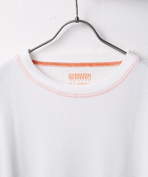 UNIVERSAL OVERALL(ユニバーサルオーバーオール)の「/UNIVERSAL OVERALL/THERMAL LOOSE FIT SS TEE(Tシャツ/カットソー・メンズ・ブラック×ホワイト/ホワイト/ブラック系その他/ホワイト系その他/ブラック/ホワイト×ブラック・X-LARGE/LARGE/MEDIUM/SMALL)」の11枚目の写真