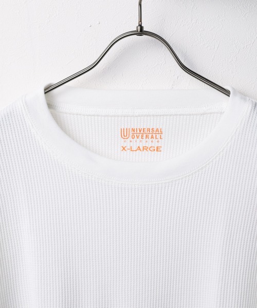 UNIVERSAL OVERALL(ユニバーサルオーバーオール)の「/UNIVERSAL OVERALL/THERMAL LOOSE FIT SS TEE(Tシャツ/カットソー・メンズ・ブラック×ホワイト/ホワイト/ブラック系その他/ホワイト系その他/ブラック/ホワイト×ブラック・X-LARGE/LARGE/MEDIUM/SMALL)」の13枚目の写真