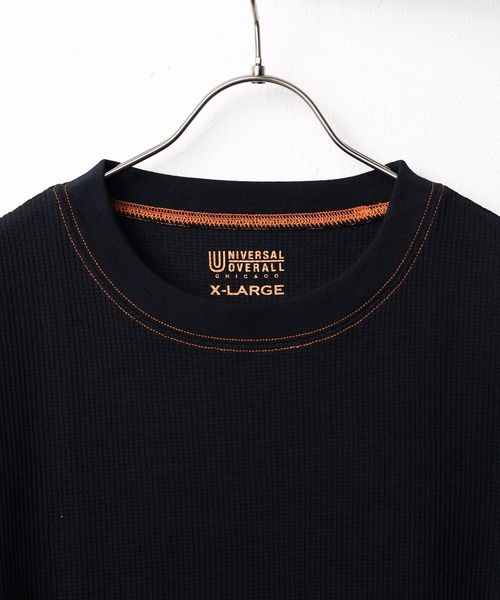 UNIVERSAL OVERALL(ユニバーサルオーバーオール)の「/UNIVERSAL OVERALL/THERMAL LOOSE FIT SS TEE(Tシャツ/カットソー・メンズ・ブラック×ホワイト/ホワイト/ブラック系その他/ホワイト系その他/ブラック/ホワイト×ブラック・X-LARGE/LARGE/MEDIUM/SMALL)」の18枚目の写真