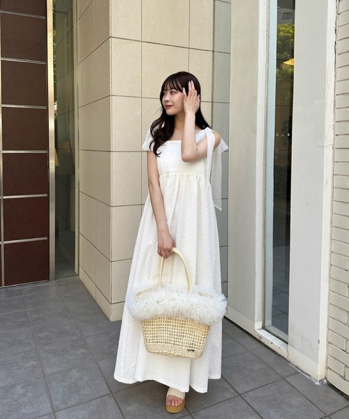 【美品✨️】 LUDLOW バルーン チュール かごバッグ グレー チュールカゴバッグ
