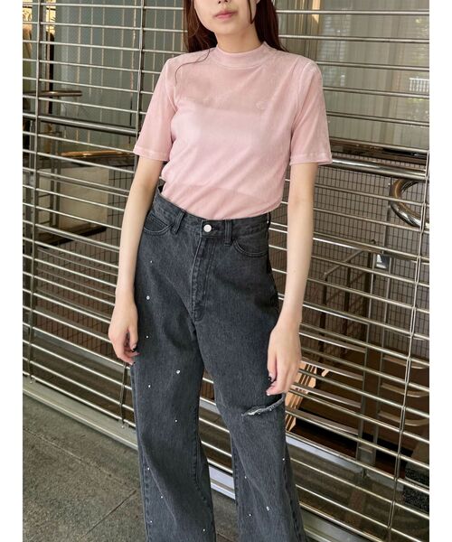 CALNAMUR（カルナムール）の「チュールドッキングエンブロイダリートップス（Tシャツ/カットソー・レディース・ピンク/ブラウン/ブラック・FREE）」の20枚目の写真