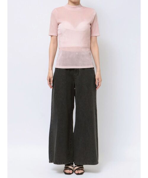 CALNAMUR（カルナムール）の「チュールドッキングエンブロイダリートップス（Tシャツ/カットソー・レディース・ピンク/ブラウン/ブラック・FREE）」の10枚目の写真