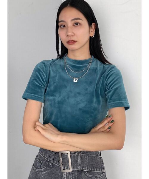 EMODA(エモダ)の「ハイネックベロアトップス(Tシャツ/カットソー・レディース・その他/ライム/ブルー/ブラック/その他1・FREE)」の18枚目の写真