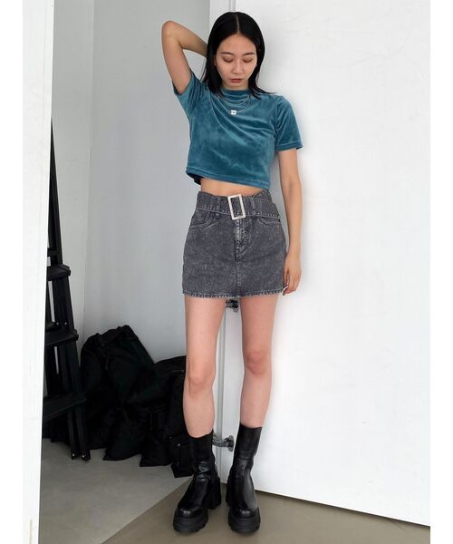 セール】ハイネックベロアトップス（Tシャツ/カットソー