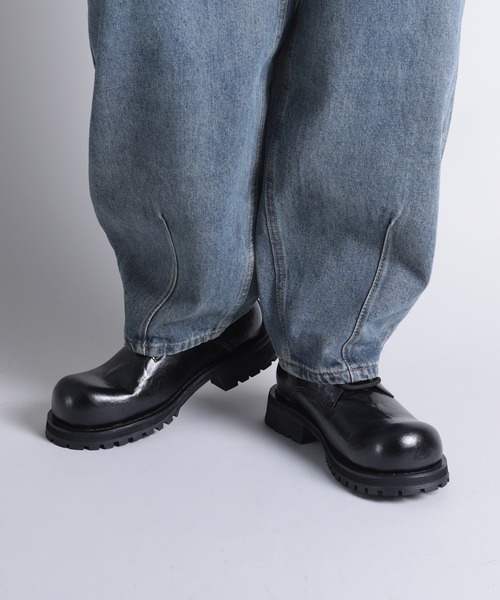shoes365(シューズスリーシックスファイヴ)の「【shoes365】ラウンドトゥ厚底ウォッシュレザーシューズ(その他シューズ・メンズ・ブラック・24.5cm/25.0cm/25.5cm/26.0cm/26.5cm/27.0cm)」の6枚目の写真