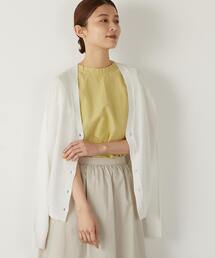 【ハイゲージさりげなく上品なラメシアー天竺Vカーデ＆クルーネック2WAYニット】