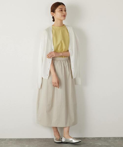 MELROSE claire(メルローズ クレール)の「【ハイゲージさりげなく上品なラメシアー天竺Vカーデ&クルーネック2WAYニット】(カーディガン/ボレロ・レディース・グレー/ブラック/ホワイト/イエロー・FREE)」の7枚目の写真