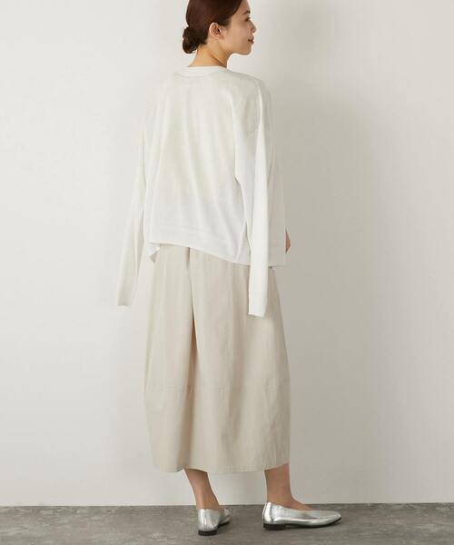 MELROSE claire(メルローズ クレール)の「【ハイゲージさりげなく上品なラメシアー天竺Vカーデ&クルーネック2WAYニット】(カーディガン/ボレロ・レディース・グレー/ブラック/ホワイト/イエロー・FREE)」の13枚目の写真