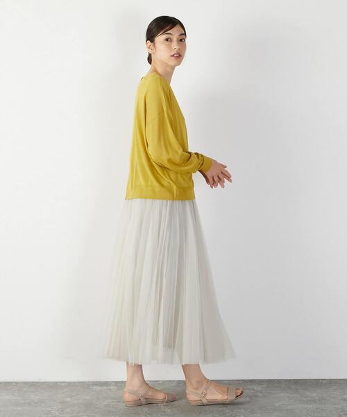 MELROSE claire(メルローズ クレール)の「【ハイゲージさりげなく上品なラメシアー天竺Vカーデ&クルーネック2WAYニット】(カーディガン/ボレロ・レディース・グレー/ブラック/ホワイト/イエロー・FREE)」の17枚目の写真