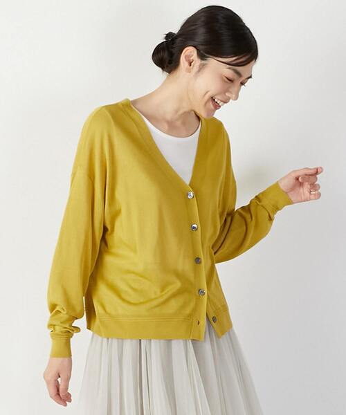 MELROSE claire(メルローズ クレール)の「【ハイゲージさりげなく上品なラメシアー天竺Vカーデ&クルーネック2WAYニット】(カーディガン/ボレロ・レディース・グレー/ブラック/ホワイト/イエロー・FREE)」の18枚目の写真