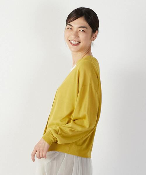 MELROSE claire(メルローズ クレール)の「【ハイゲージさりげなく上品なラメシアー天竺Vカーデ&クルーネック2WAYニット】(カーディガン/ボレロ・レディース・グレー/ブラック/ホワイト/イエロー・FREE)」の20枚目の写真