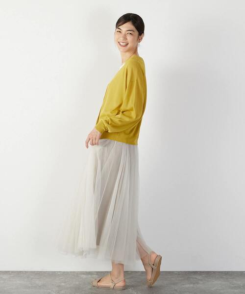 MELROSE claire(メルローズ クレール)の「【ハイゲージさりげなく上品なラメシアー天竺Vカーデ&クルーネック2WAYニット】(カーディガン/ボレロ・レディース・グレー/ブラック/ホワイト/イエロー・FREE)」の21枚目の写真