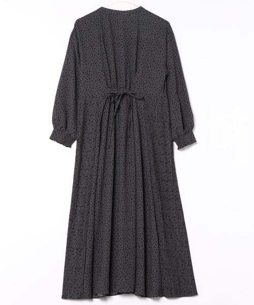 Grace Class プリーツ切り替え ロングワンピース 36 黒 ブラック