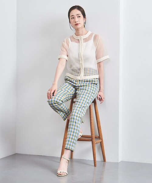UNITED ARROWS(ユナイテッドアローズ)の「オーガンジー 2WAY ブラウス(ニット/セーター・レディース・ブラック/ライトブルー/ナチュラル・FREE)」の15枚目の写真